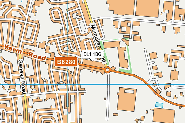 DL1 1BG map - OS VectorMap District (Ordnance Survey)