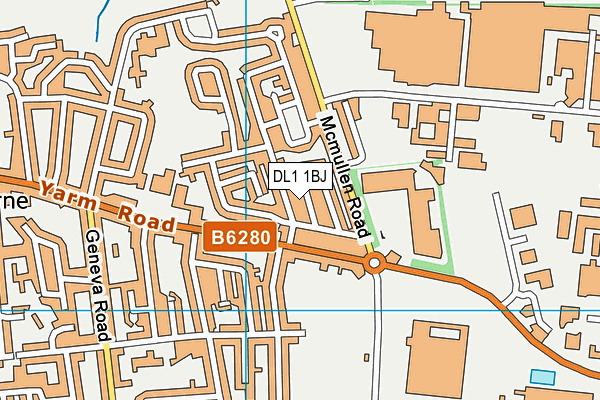 DL1 1BJ map - OS VectorMap District (Ordnance Survey)