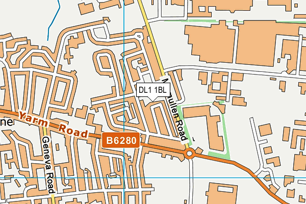 DL1 1BL map - OS VectorMap District (Ordnance Survey)