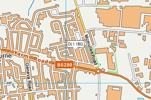 DL1 1BQ map - OS VectorMap District (Ordnance Survey)