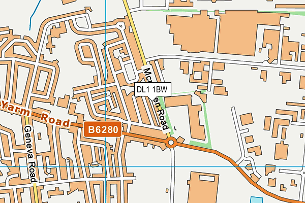 DL1 1BW map - OS VectorMap District (Ordnance Survey)