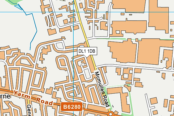 DL1 1DB map - OS VectorMap District (Ordnance Survey)