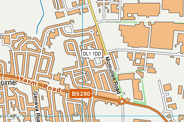 DL1 1DD map - OS VectorMap District (Ordnance Survey)