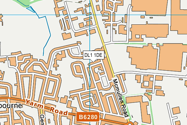 DL1 1DE map - OS VectorMap District (Ordnance Survey)