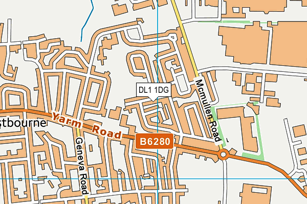 DL1 1DG map - OS VectorMap District (Ordnance Survey)