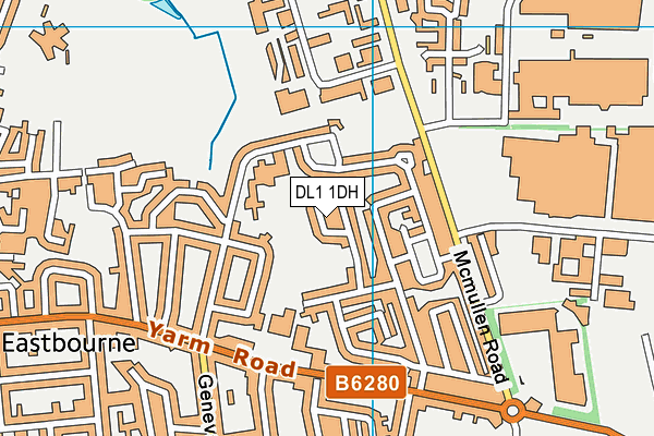 DL1 1DH map - OS VectorMap District (Ordnance Survey)