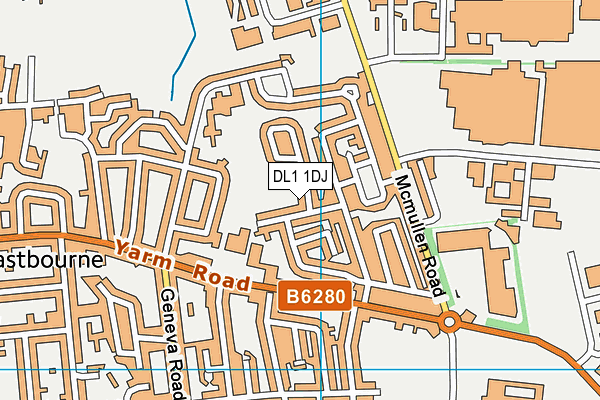 DL1 1DJ map - OS VectorMap District (Ordnance Survey)