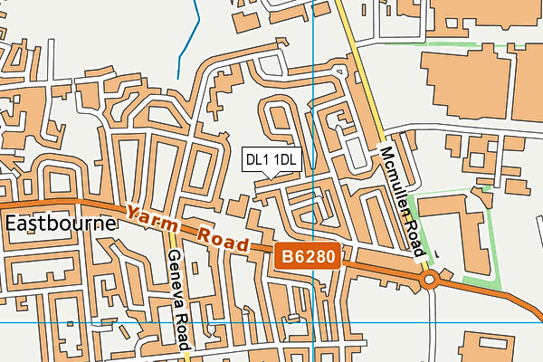 DL1 1DL map - OS VectorMap District (Ordnance Survey)