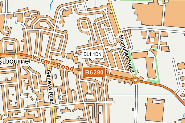 DL1 1DN map - OS VectorMap District (Ordnance Survey)
