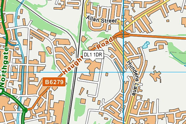 Darlington College map (DL1 1DR) - OS VectorMap District (Ordnance Survey)