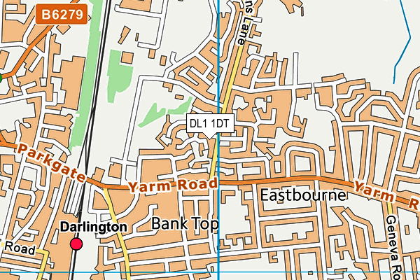 DL1 1DT map - OS VectorMap District (Ordnance Survey)