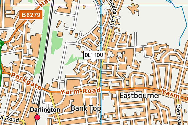 DL1 1DU map - OS VectorMap District (Ordnance Survey)