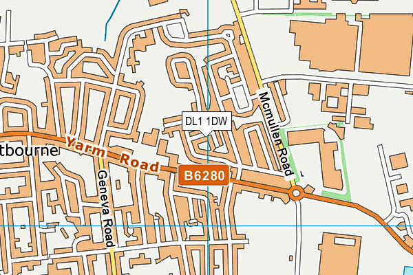 DL1 1DW map - OS VectorMap District (Ordnance Survey)