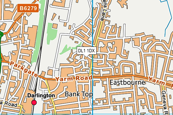DL1 1DX map - OS VectorMap District (Ordnance Survey)