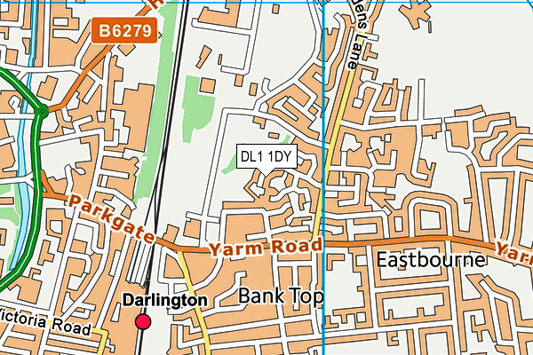 DL1 1DY map - OS VectorMap District (Ordnance Survey)