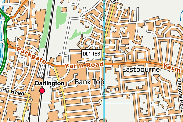 DL1 1EB map - OS VectorMap District (Ordnance Survey)