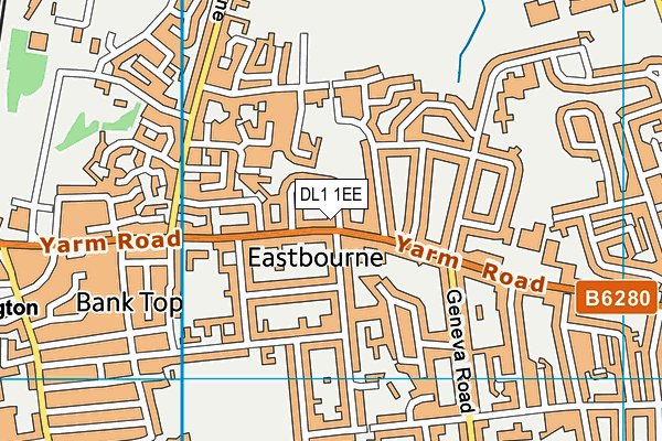 DL1 1EE map - OS VectorMap District (Ordnance Survey)