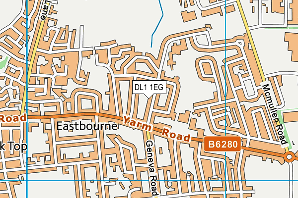 DL1 1EG map - OS VectorMap District (Ordnance Survey)