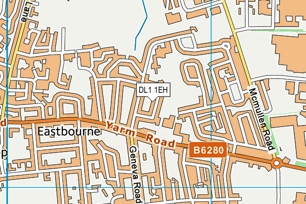 DL1 1EH map - OS VectorMap District (Ordnance Survey)