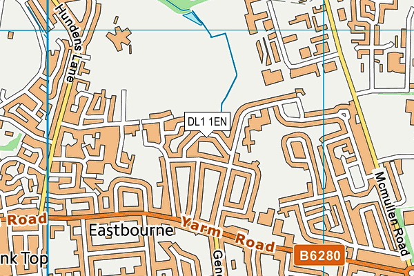 DL1 1EN map - OS VectorMap District (Ordnance Survey)