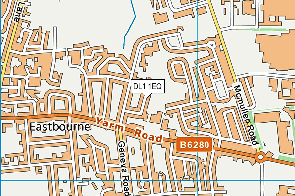 DL1 1EQ map - OS VectorMap District (Ordnance Survey)