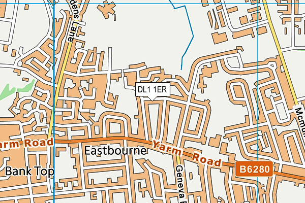 DL1 1ER map - OS VectorMap District (Ordnance Survey)