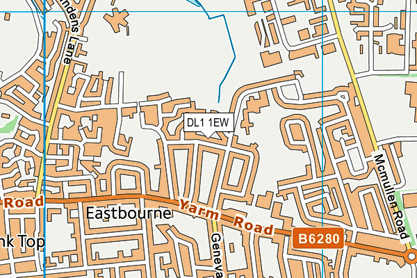 DL1 1EW map - OS VectorMap District (Ordnance Survey)