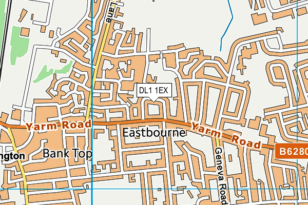 DL1 1EX map - OS VectorMap District (Ordnance Survey)