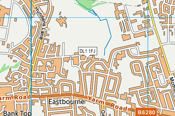 DL1 1FJ map - OS VectorMap District (Ordnance Survey)