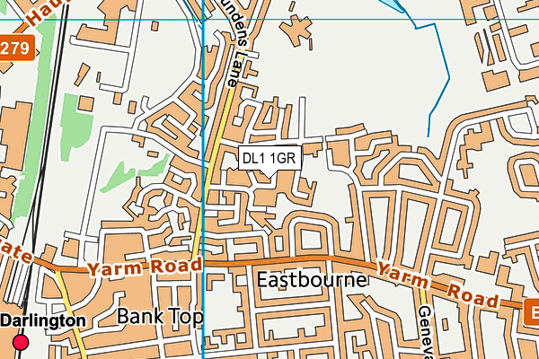 DL1 1GR map - OS VectorMap District (Ordnance Survey)