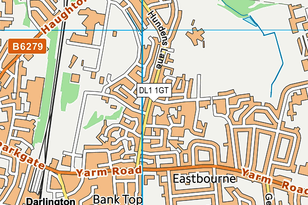 DL1 1GT map - OS VectorMap District (Ordnance Survey)