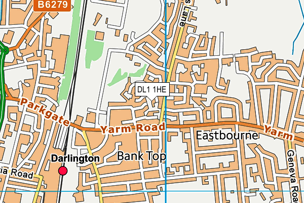 DL1 1HE map - OS VectorMap District (Ordnance Survey)