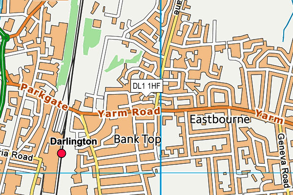 DL1 1HF map - OS VectorMap District (Ordnance Survey)