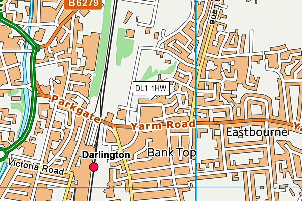 DL1 1HW map - OS VectorMap District (Ordnance Survey)
