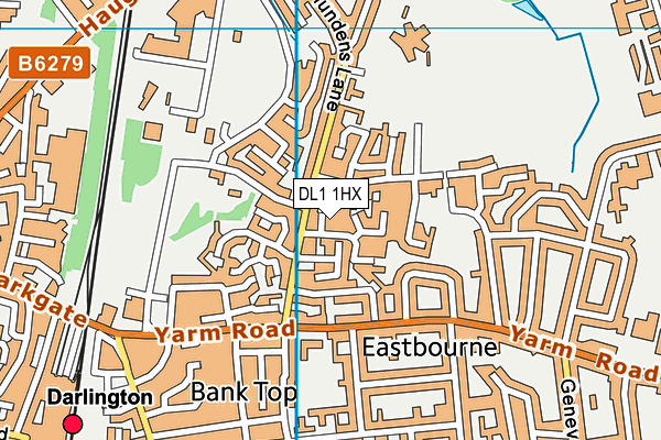 DL1 1HX map - OS VectorMap District (Ordnance Survey)