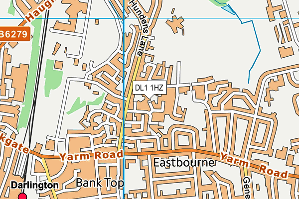 DL1 1HZ map - OS VectorMap District (Ordnance Survey)