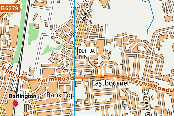 DL1 1JA map - OS VectorMap District (Ordnance Survey)