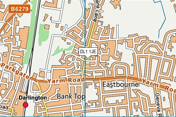 DL1 1JE map - OS VectorMap District (Ordnance Survey)