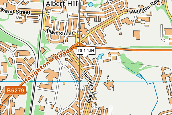DL1 1JH map - OS VectorMap District (Ordnance Survey)
