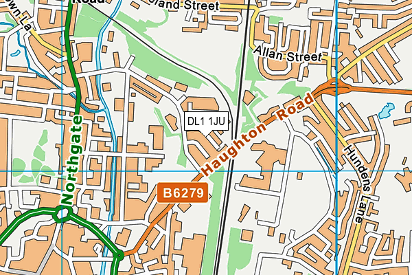 DL1 1JU map - OS VectorMap District (Ordnance Survey)