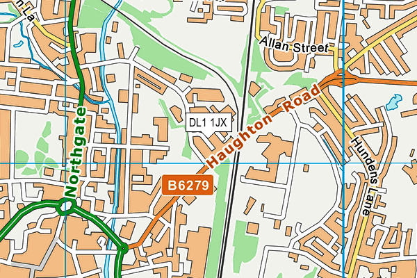 DL1 1JX map - OS VectorMap District (Ordnance Survey)