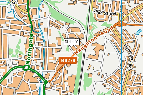 DL1 1JY map - OS VectorMap District (Ordnance Survey)