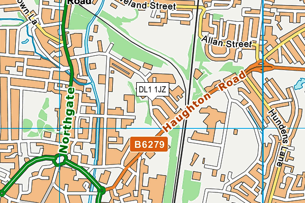 DL1 1JZ map - OS VectorMap District (Ordnance Survey)