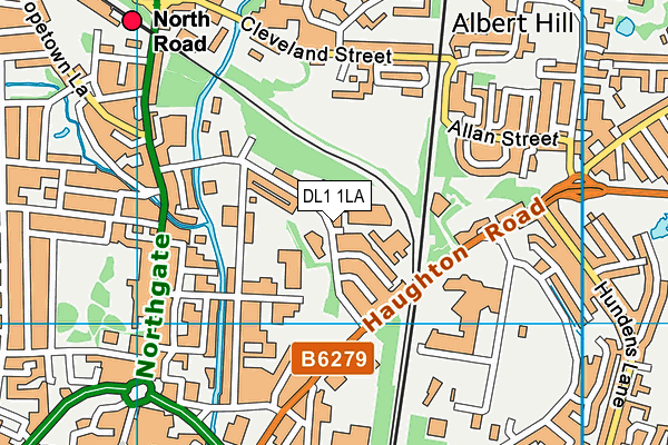 DL1 1LA map - OS VectorMap District (Ordnance Survey)