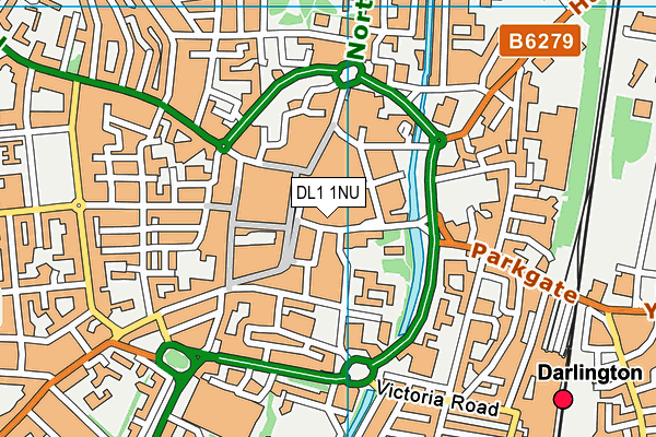 DL1 1NU map - OS VectorMap District (Ordnance Survey)