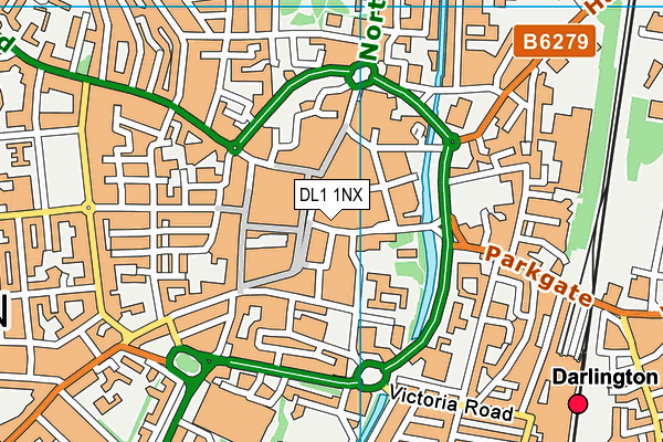 DL1 1NX map - OS VectorMap District (Ordnance Survey)