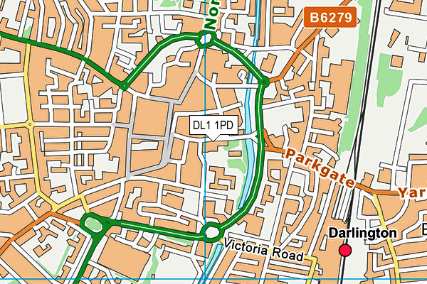 DL1 1PD map - OS VectorMap District (Ordnance Survey)