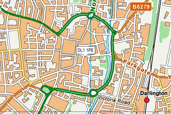 DL1 1PE map - OS VectorMap District (Ordnance Survey)
