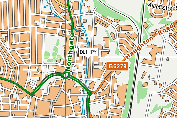 DL1 1PY map - OS VectorMap District (Ordnance Survey)