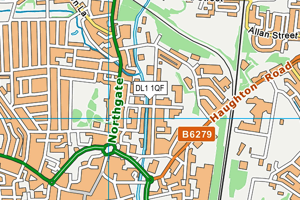 DL1 1QF map - OS VectorMap District (Ordnance Survey)